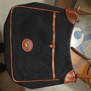 Dooney & Bourke Black Crossbody Bag with Brown Trim